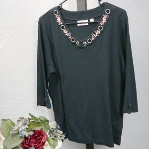 Quacker Factory Black Tunic 1X.   MA16
